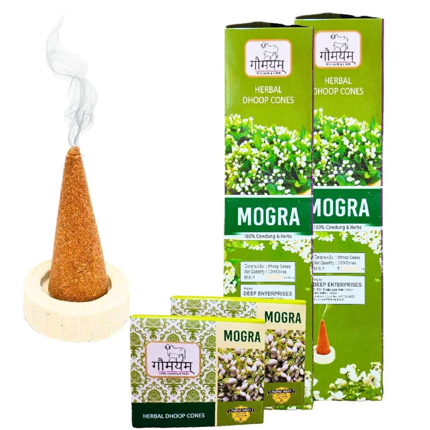 Gaumayam mogra flavour dhoop cone (120g) - halfpeapp