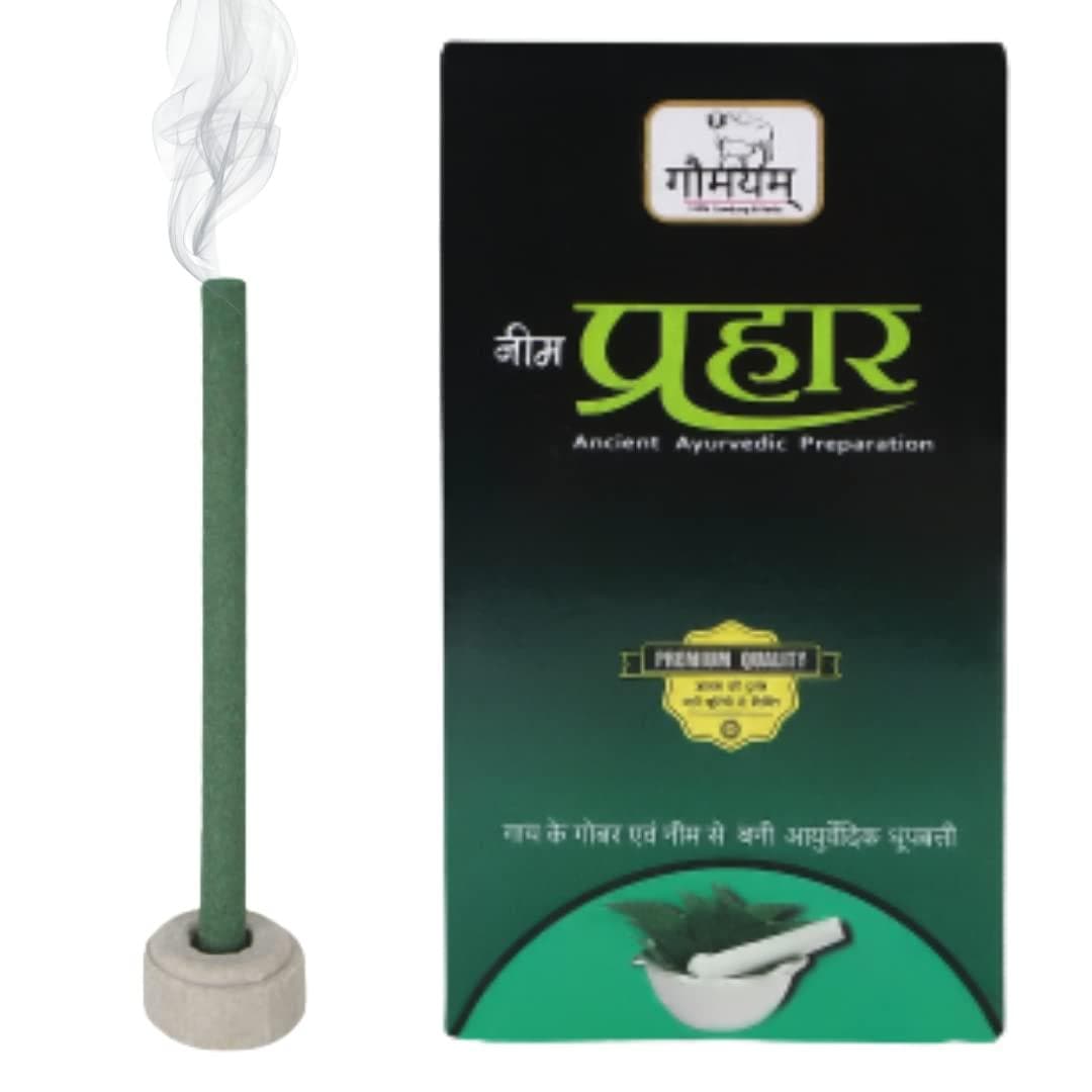 Gaumayam prahaar neem agarbatti 2 hour burning 120 mosquito repellent sticks (pack of 12) - halfpeapp