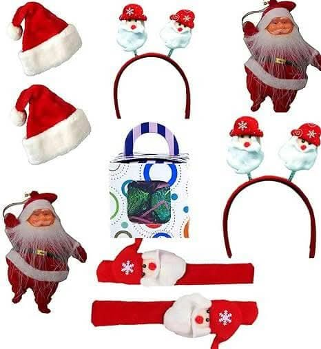 MANTOUSS Christmas Gift for Kids/Christmas Gifts for Girls/Christmas Gifts for Boys-2 Each Christmas Cap, Band, Hair Band, Santa Clause +a Box of Handmade s for Kids/Party+Card - HalfPe