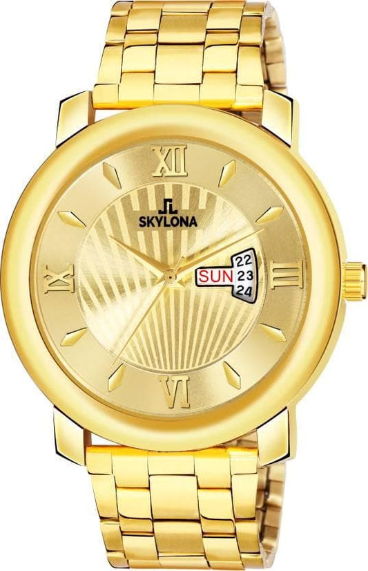 Gold plated analog watch | SKYLONA - halfpeapp