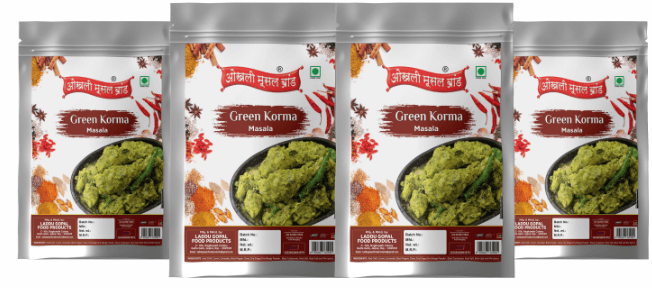 Green korma masala 320g (pack of 4x 80g) | OKHLI MUSAL BRAND - halfpeapp