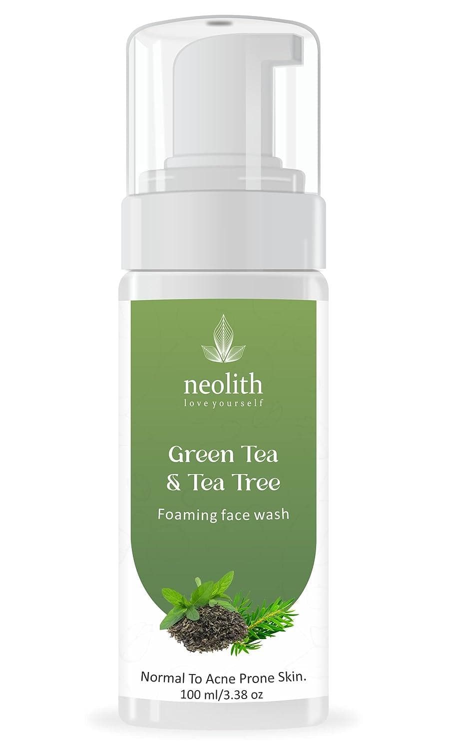 Green tea & tea tree foaming face wash(100ML) | NEOLITH - halfpeapp