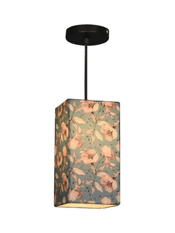 Turquoise Floral Hanging Shade - HalfPe