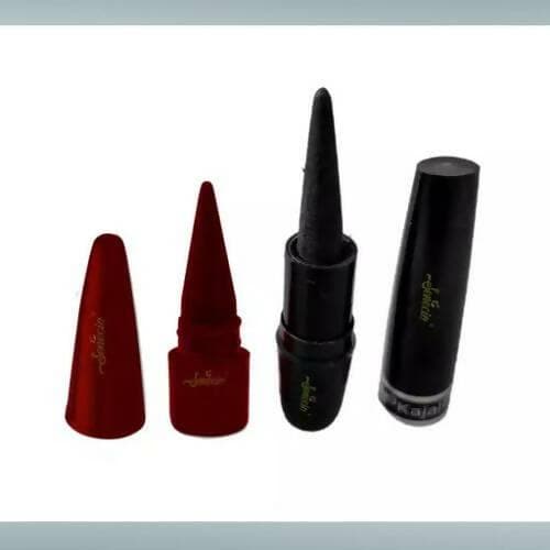 SENECIO 2Pc Vitamin. E Mini Maroon Sindur With Black Kajal Eyeliner Stick Combo Bridal Sindoor (2 Sets, 4 pcs) - HalfPe