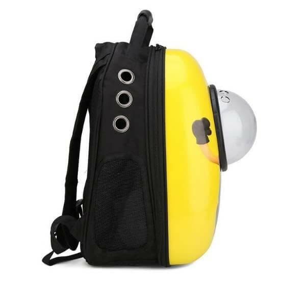 PetGains PGGN Space Pet Backpack: Pet Transport Travel Astronaut Carrier Bag with Multiple Air Vents (Yellow Minion Print) - HalfPe