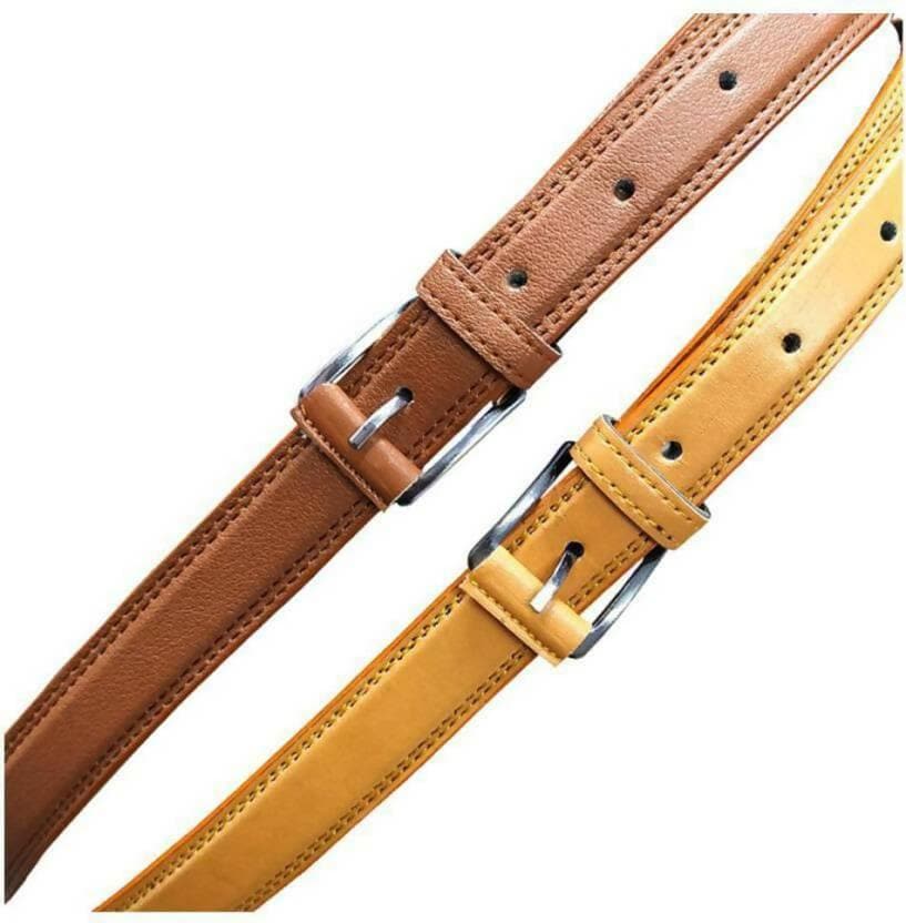 Men & Women Casual Tan, Brown Synthetic Belt - HalfPe