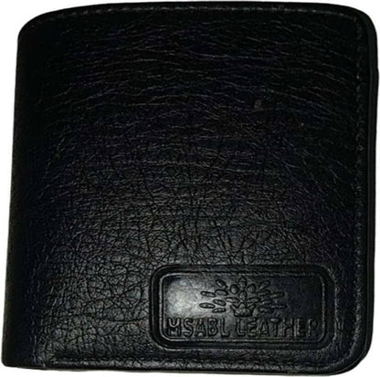 Men Black Artificial Leather Wallet - Mini (6 Card Slots) - HalfPe