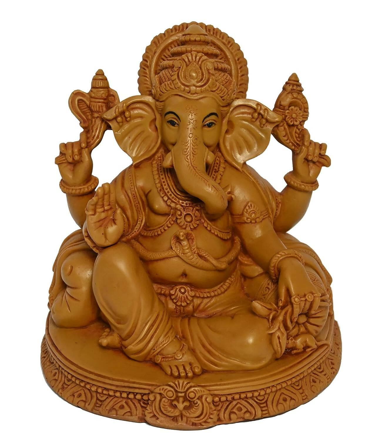 KariGhar Polyresin Aasan Ganesh Ganpati Bappa Idol For Home | Housewarming - HalfPe