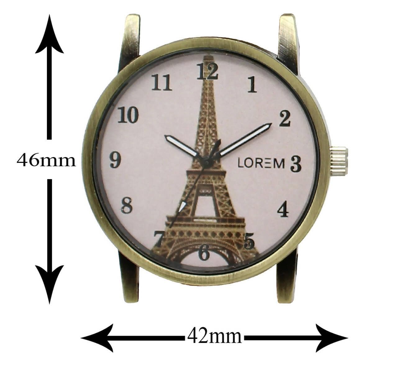 LOREM Pink Eiffel Tower Analog Watch For Women LR230 - HalfPe