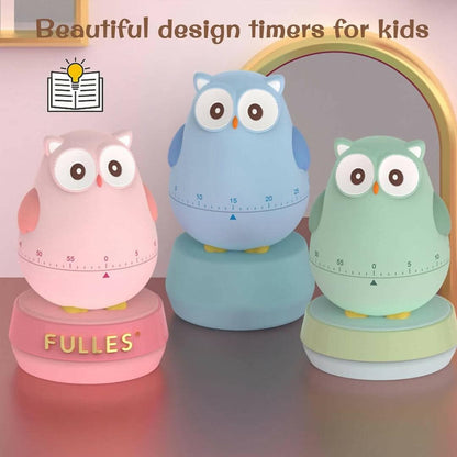 Cute owl shape anime timer Tick-Tock Clock ( Green) - HalfPe