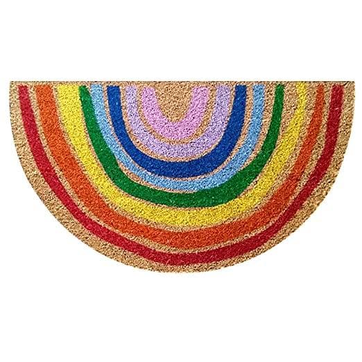 Half round rainbow pattern door mat - HalfPe