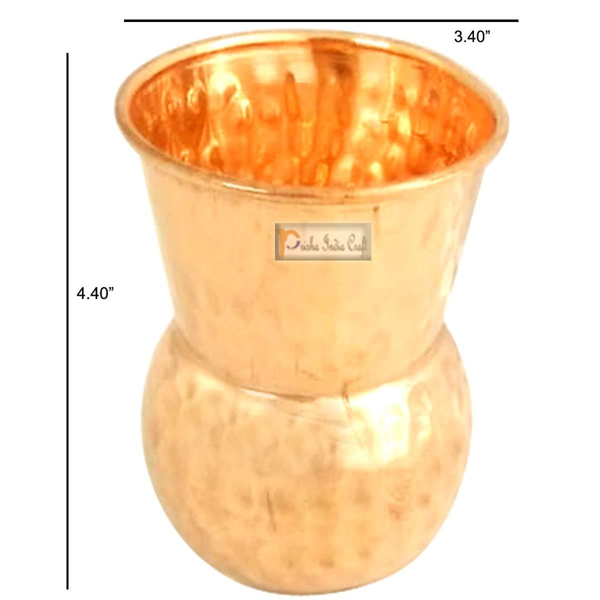 Hammered copper glass tumbler (300 ml each, set of 2) | PRISHA INDIA CRAFT - halfpeapp