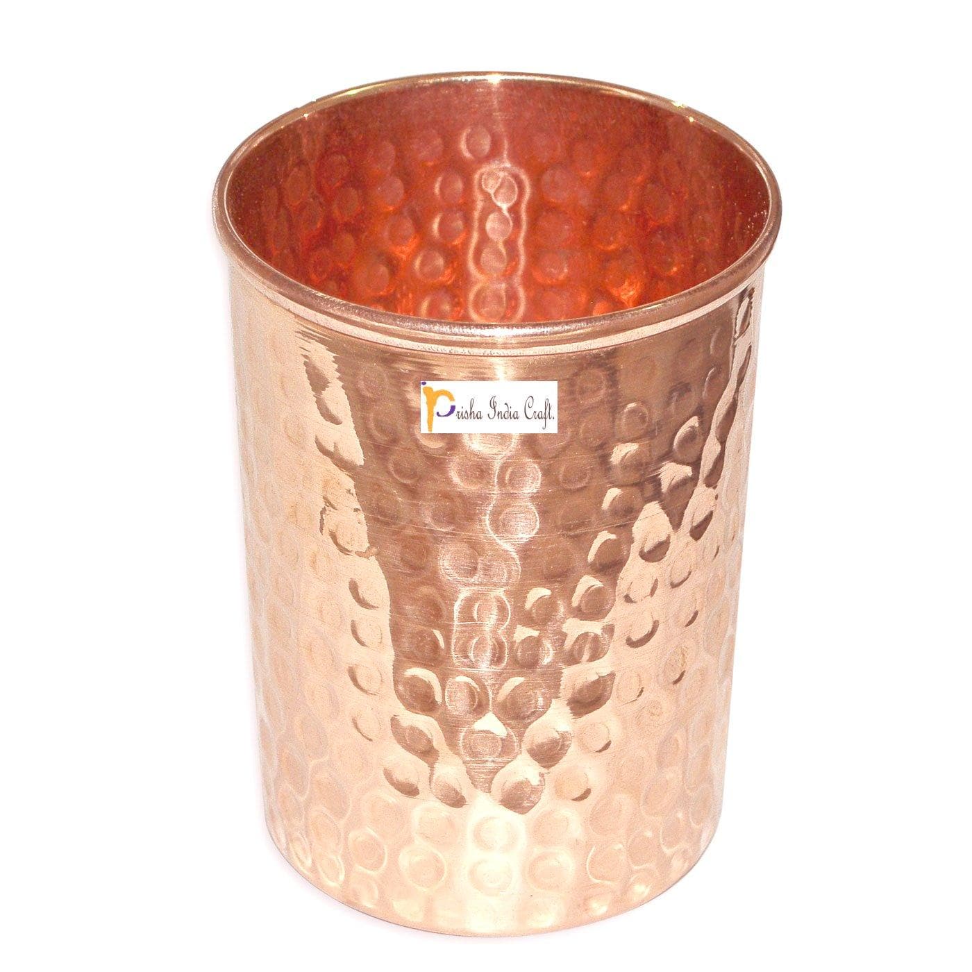 Hammered copper water glass tumbler (250ml) | PRISHA INDIA CRAFT - halfpeapp