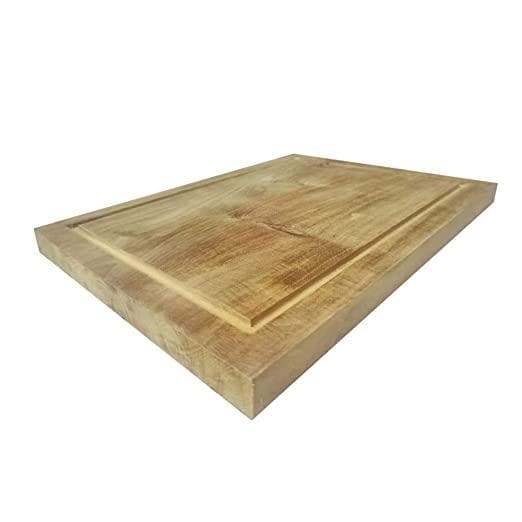 Hand crafted single wood teak wood chopping board for cutting(Natural) - HalfPe