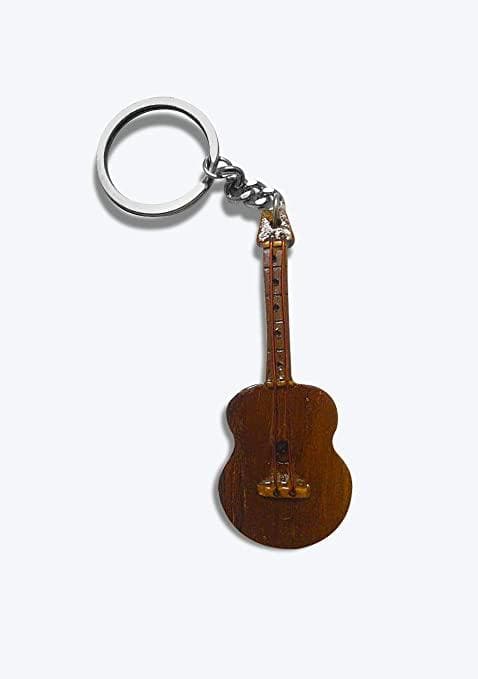 Hand made perfect teak wood key chain with ring(Beige) - HalfPe