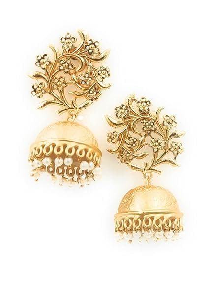 Handmade golden Meenakari stylish earrings - halfpeapp