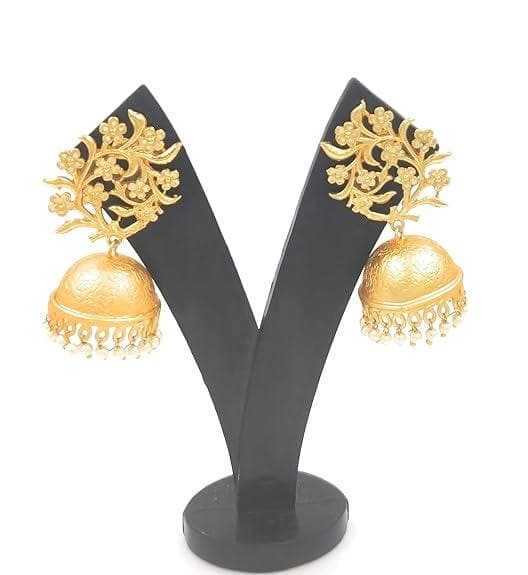 Handmade golden Meenakari stylish earrings - halfpeapp