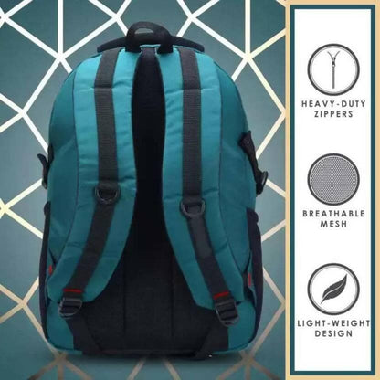 Laptop Backpack Spacy unisex backpack with rain cover and reflective strip (Blue) (35 L) - HalfPe