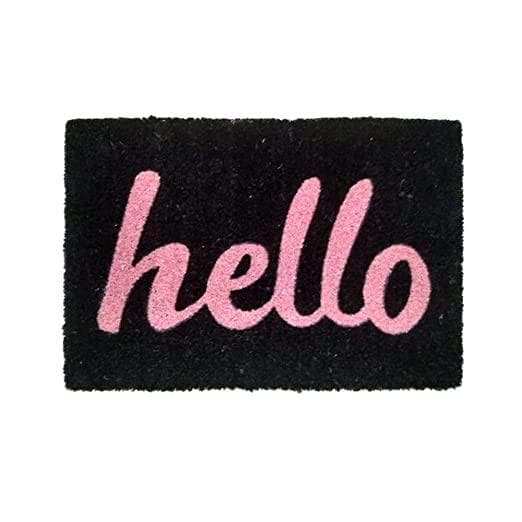 Hello Pattern rubber door mat - HalfPe