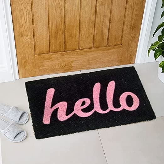 Hello Pattern rubber door mat - HalfPe