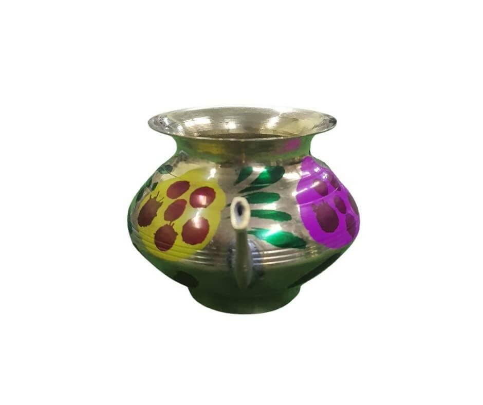 SHINI LIFESTYLE Gold plated Hand painted Brass Pooja Lota - HalfPe