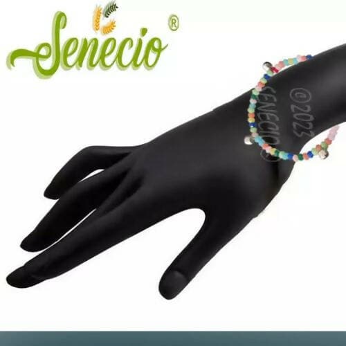 SENECIO Colorful Frosted Matt Beads Ghungroo Attached Adjustable Bracelet (pack of 2) - HalfPe