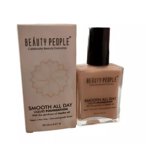 Beauty People Smooth All Day Liquid Foundation 01 Ivory (20ml) With Goodness of Jojoba Oil - HalfPe