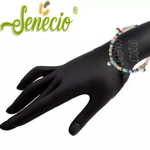 SENECIO 2Pc Frosted Matt Beads Ghungroo Attached Adjustable Bracelet Unisex For Kids Girls & Men Women - HalfPe