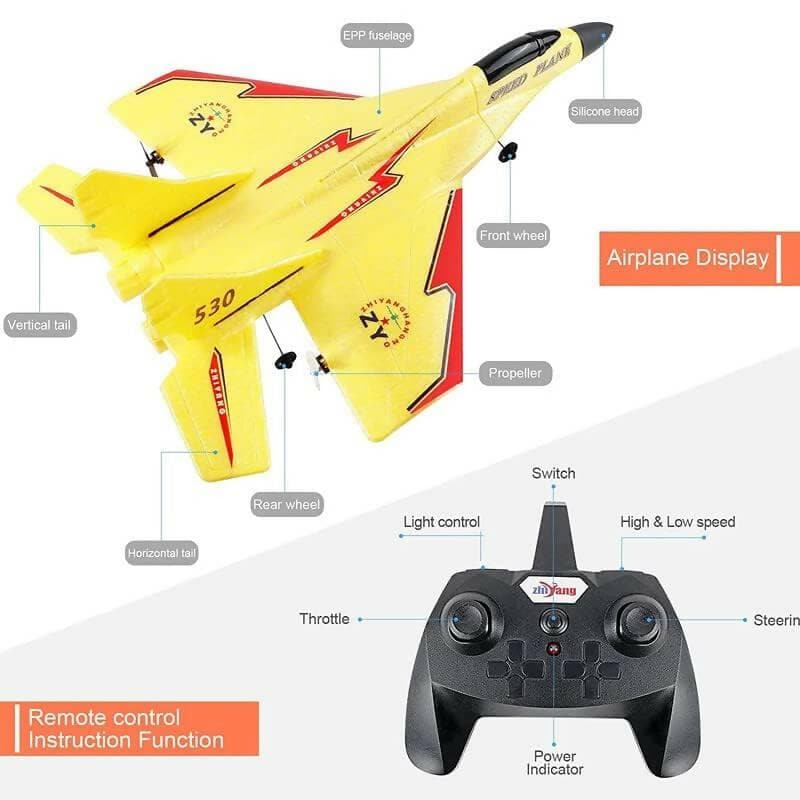 RC Stunt Airplane 2.4G Remote Control MIG-530 Kids Toys - HalfPe