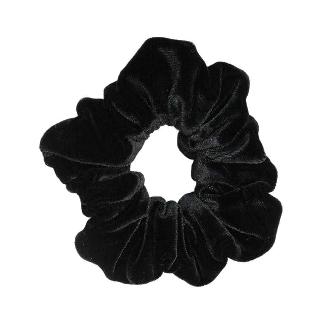 SENECIO Black Velvet Scrunchie Women Girls Elastic Hair Rubber Bands for Women Tie Hair Ring Rope Ponytail Holder (pack of 3) - HalfPe