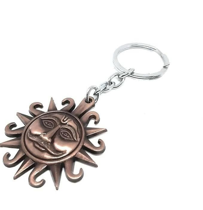 Sun face Metallic Keyring - HalfPe