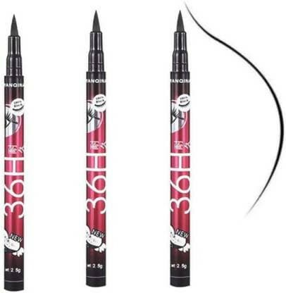 INDIANA HUDA 3 PCS (36H) Waterproof Liquid Eyeliner Make Up Beauty,Longlast Eye Liner Pencil 9 ml (BLACK) - HalfPe