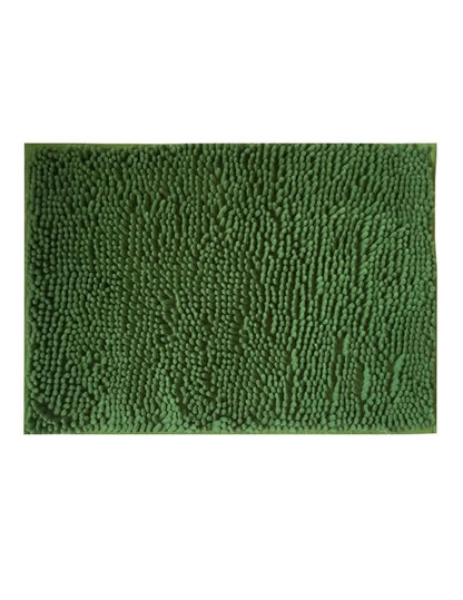 Lushomes bathroom mat, anti slip mat for bathroom floor, 1200 GSM Floor Mat with High Pile Microfiber, door mats for bathroom, kitchen mat, mats (16 x 24 Inch, Single Pc, Green) - HalfPe