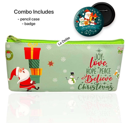 Le Delite Christmas Return Gifts -Xmas Pencil Pouch case (Multipurpose Pouch) - HalfPe