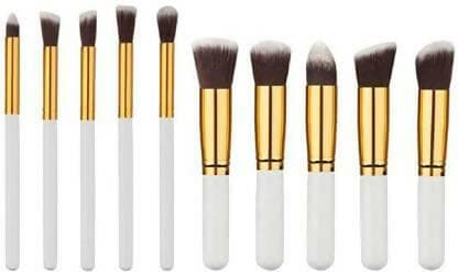 Bingeable 1 Pcs Foundation Make Up Brushes, 10Pcs Natural Professional Foundation Blending Brush Tool Cosmetic Kits Makeup Set Brushes (Pack of 11) - HalfPe