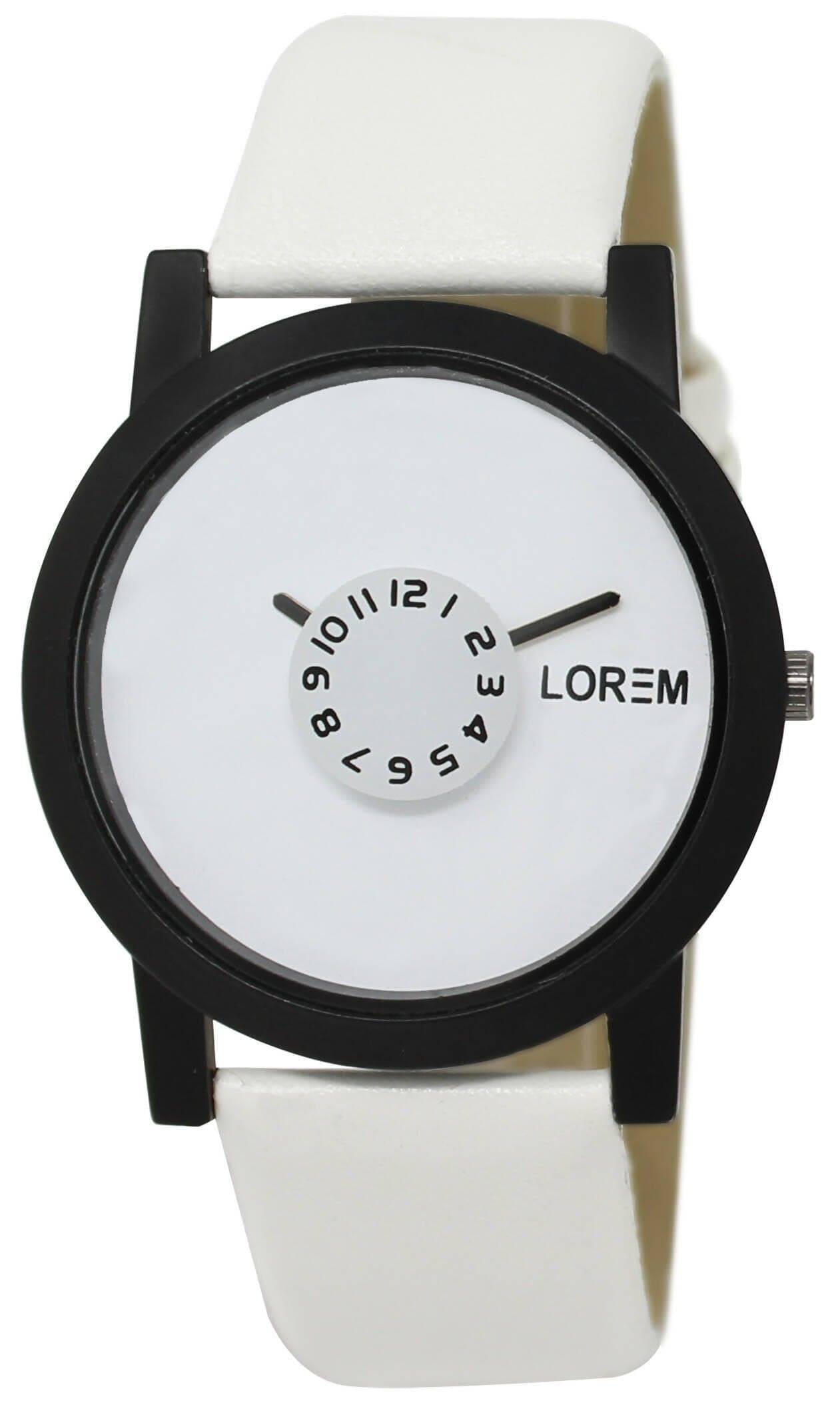 LOREM White Slim Analog Watch For Men LR26 - HalfPe