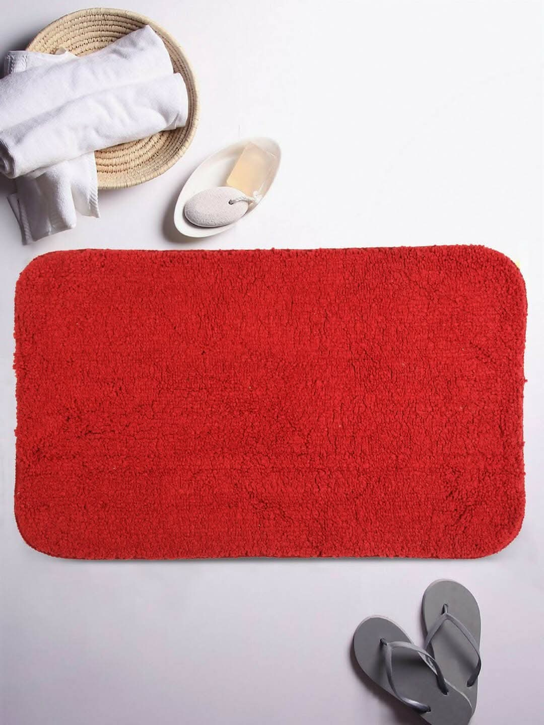 Lushomes Bathroom Mat, floor mats for home, anti slip mat, non slip mat 1800 GSM Floor Mat with High Pile Microfiber, anti skid mat for bathroom floor (15 x 24 Inch, Single Pc, Maroon) - HalfPe