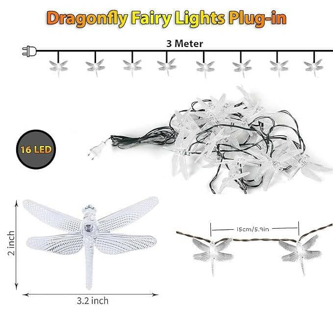 Dragon fly fairy string Led light (14 lights) - HalfPe