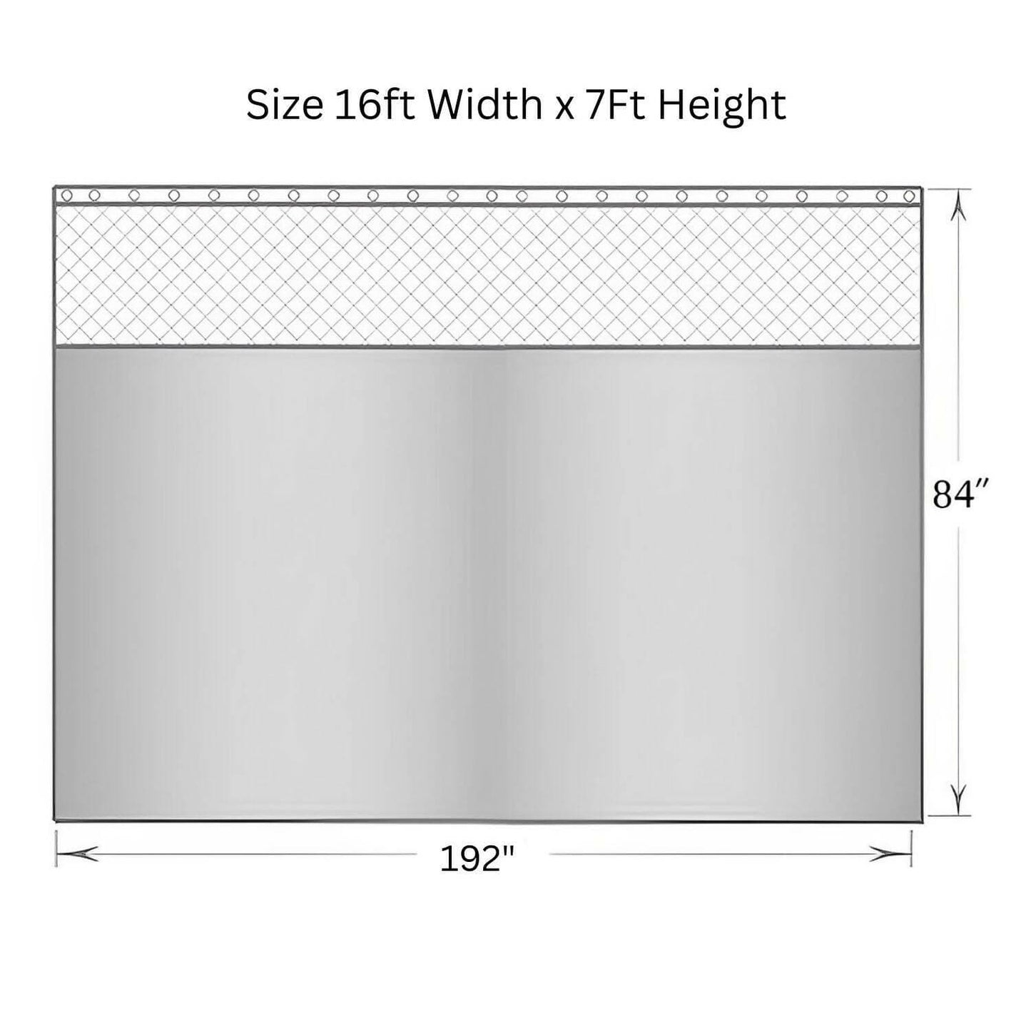 Hospital Partition Curtains, Clinic Curtains Size 16 FT W x 7 ft H, Channel Curtains with Net Fabric, 100% polyester 32 Rustfree Metal Eyelets 32 Plastic Hook, Dark Green, Box (16x7 FT, Pk of 1) - HalfPe