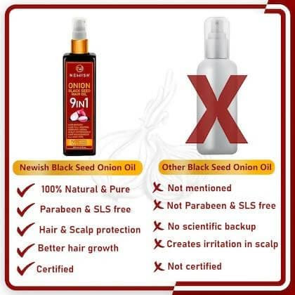 Newish Hair Oil for Hair Growth, Anti Hair fall & Dandruff, hair care with Onion Oil (400ML) - HalfPe