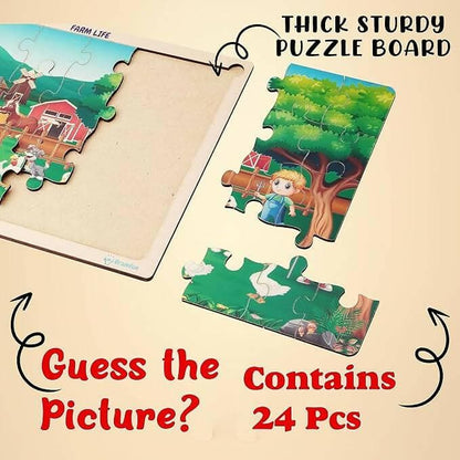 Zudo Jigsaw farm life puzzle for kids(24 pcs) - HalfPe