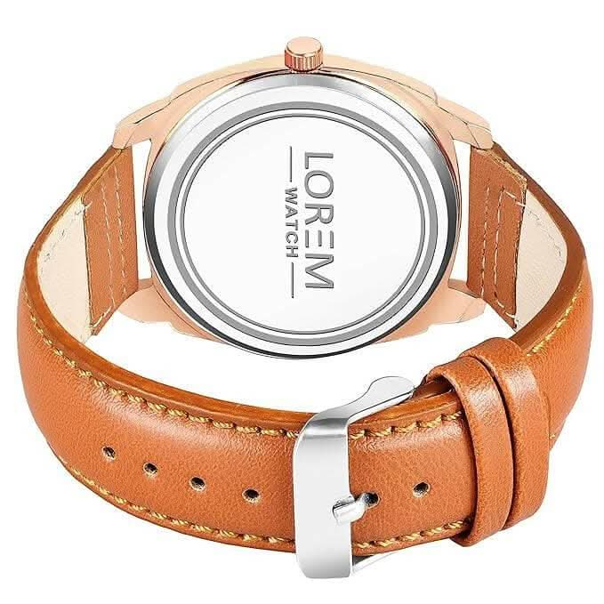 LOREM White Cubic Designer Printed Dial Analog Watch For Men LR90 - HalfPe