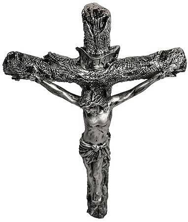 KariGhar® Crucifix / Jesus Christ / Cross Jesus / Crucified Jesus A0060 { (Silver) ( 5 x 33 x 52 cm / 2 x 13 x21 Inch ) } - HalfPe