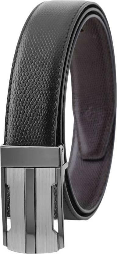 ZEVORA Men Genuine Leather Reversible Belt (Black) - HalfPe