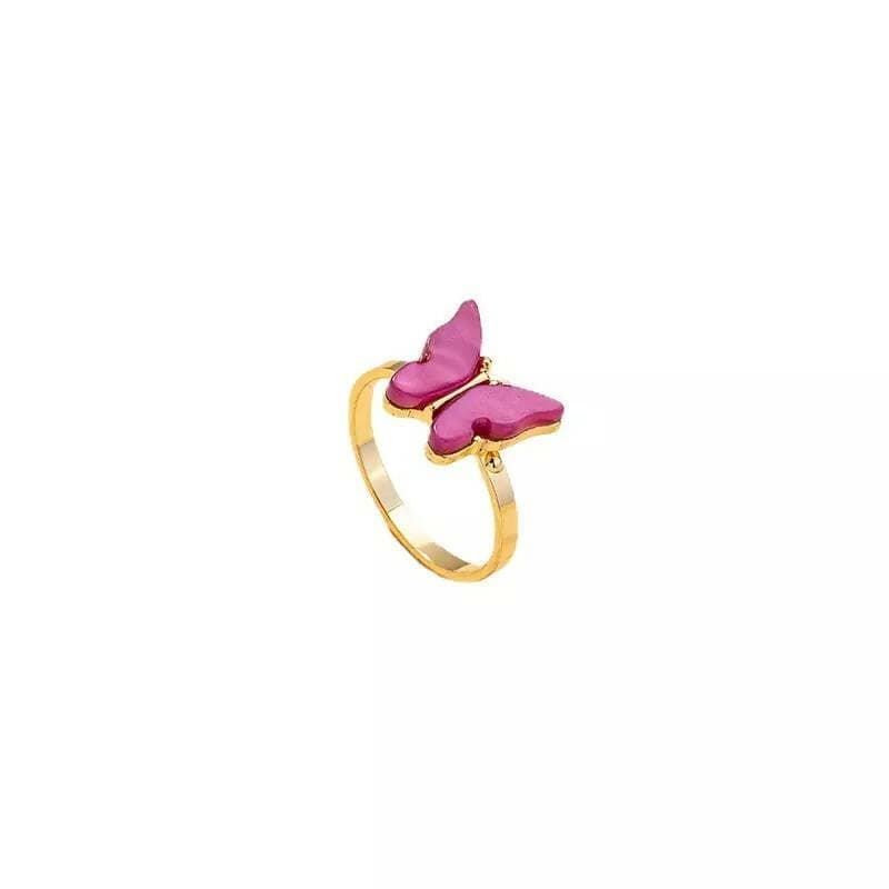 Butterfly Beads Style Ring Multi in Pink - HalfPe