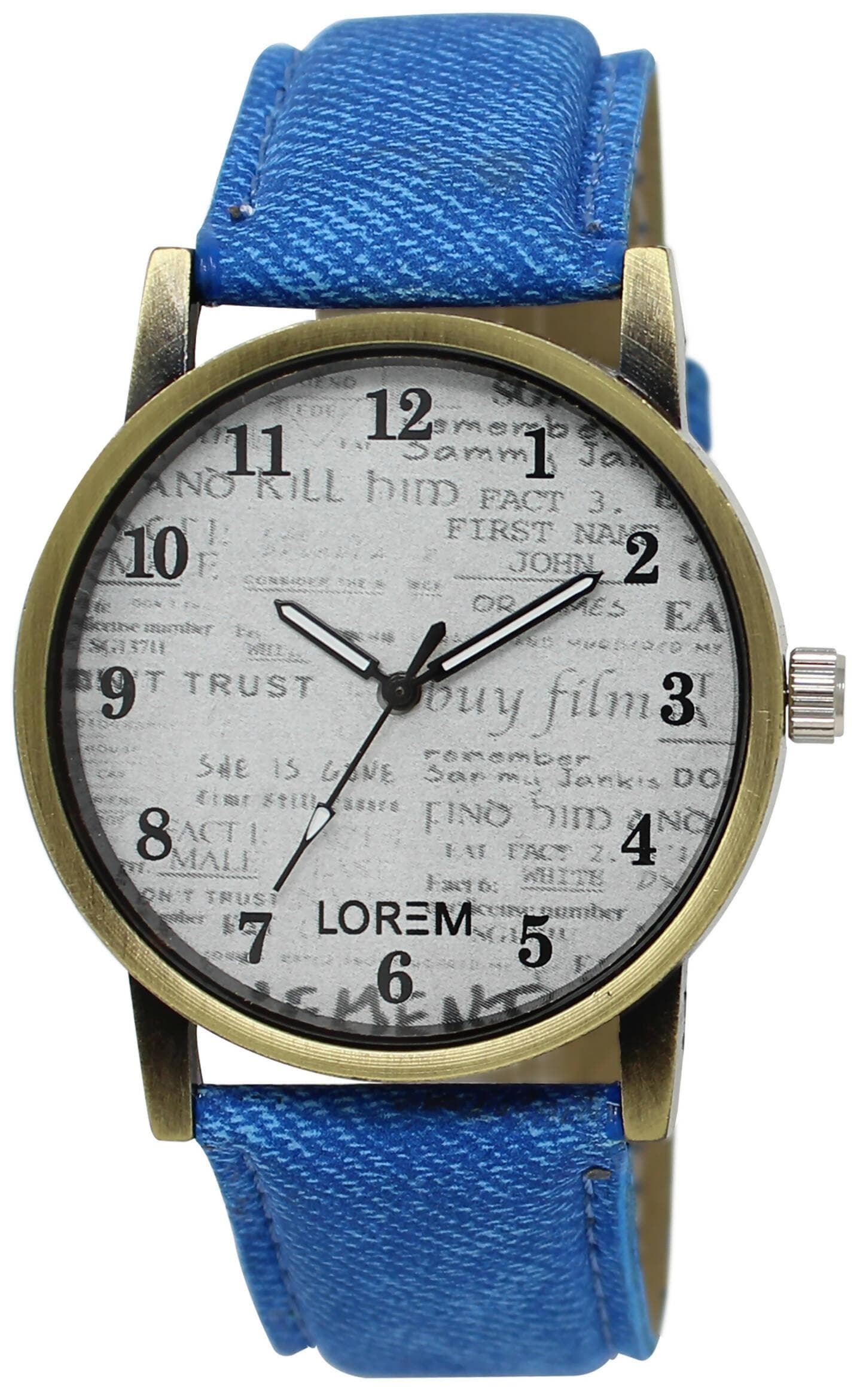 LOREM White News paper Analog Watch For Men LR28 - HalfPe