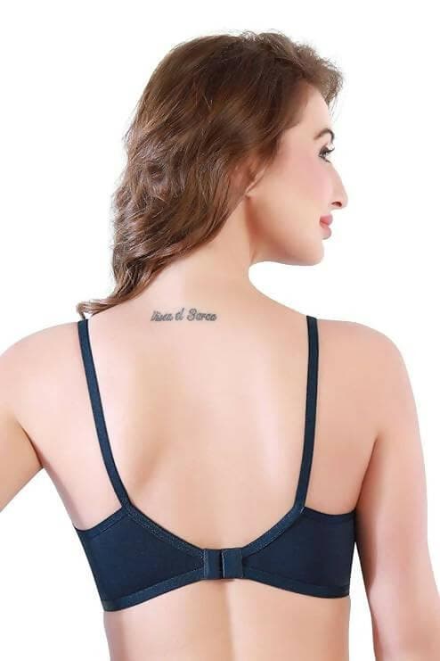 Non Padded Side Support Bra (navy) - HalfPe