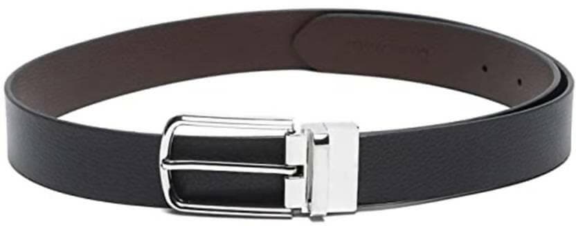 Men Party, Party, Formal, Casual Brown, Black Genuine Leather Reversible Belt (Size: 44) - HalfPe