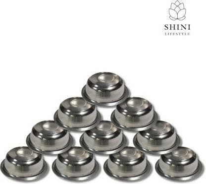 SHINI LIFESTYLE Stainless Steel Vegetable Bowl Stainless steel , Easy to clean 14 cm katori (Pack of 10, Silver) - HalfPe