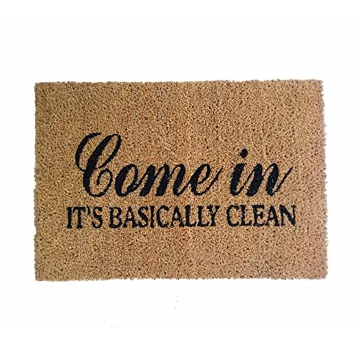 Informative theme printed coir door mat with rubber - HalfPe